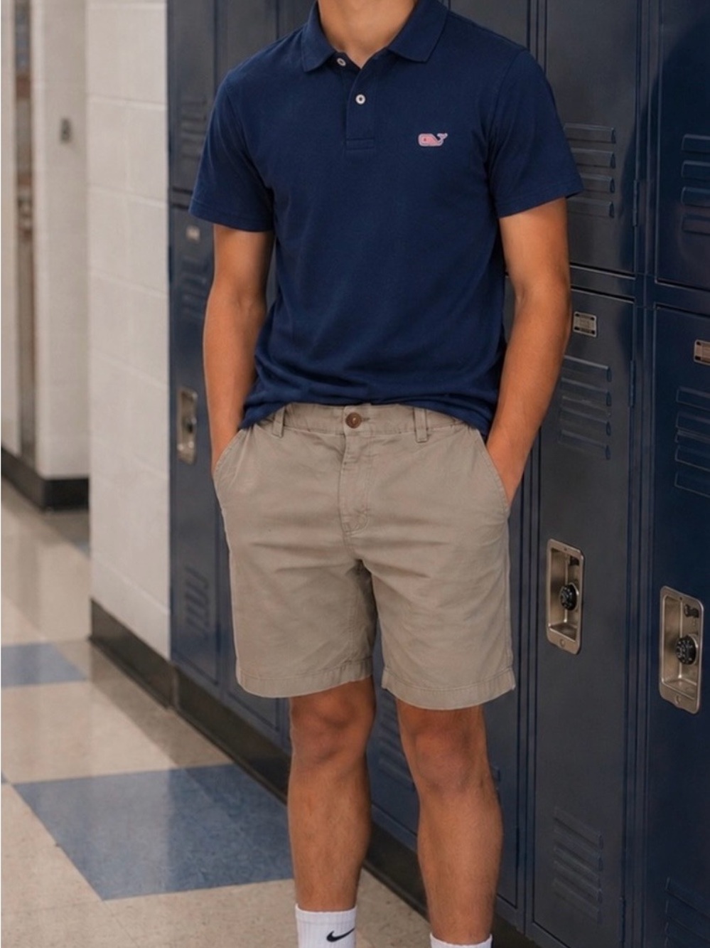 Vineyard Vines Boy’s Khaki Flat-Front Shorts - Light Khaki SZ 18